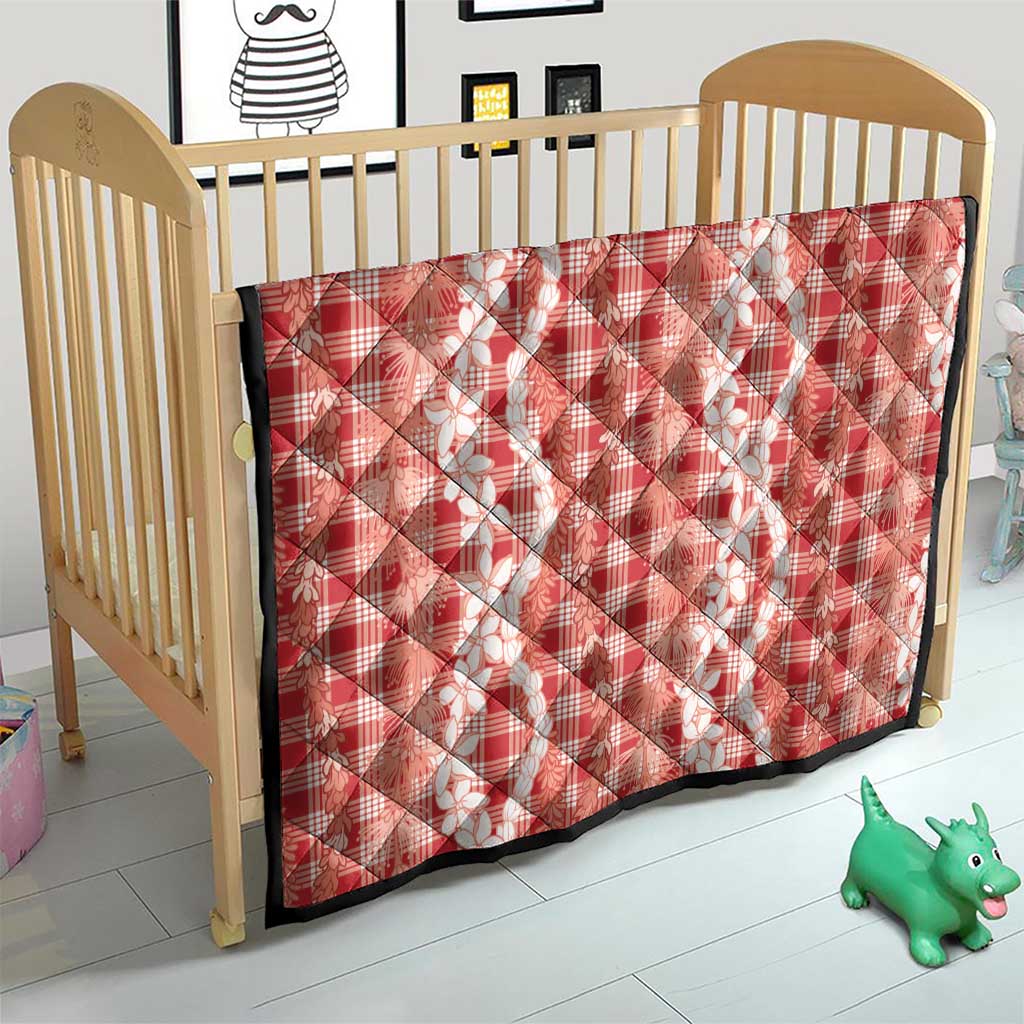 Hawaiian Ohia Lehua Lei Quilt Plaid Palaka Ulaula Pattern - Polynesian Pride