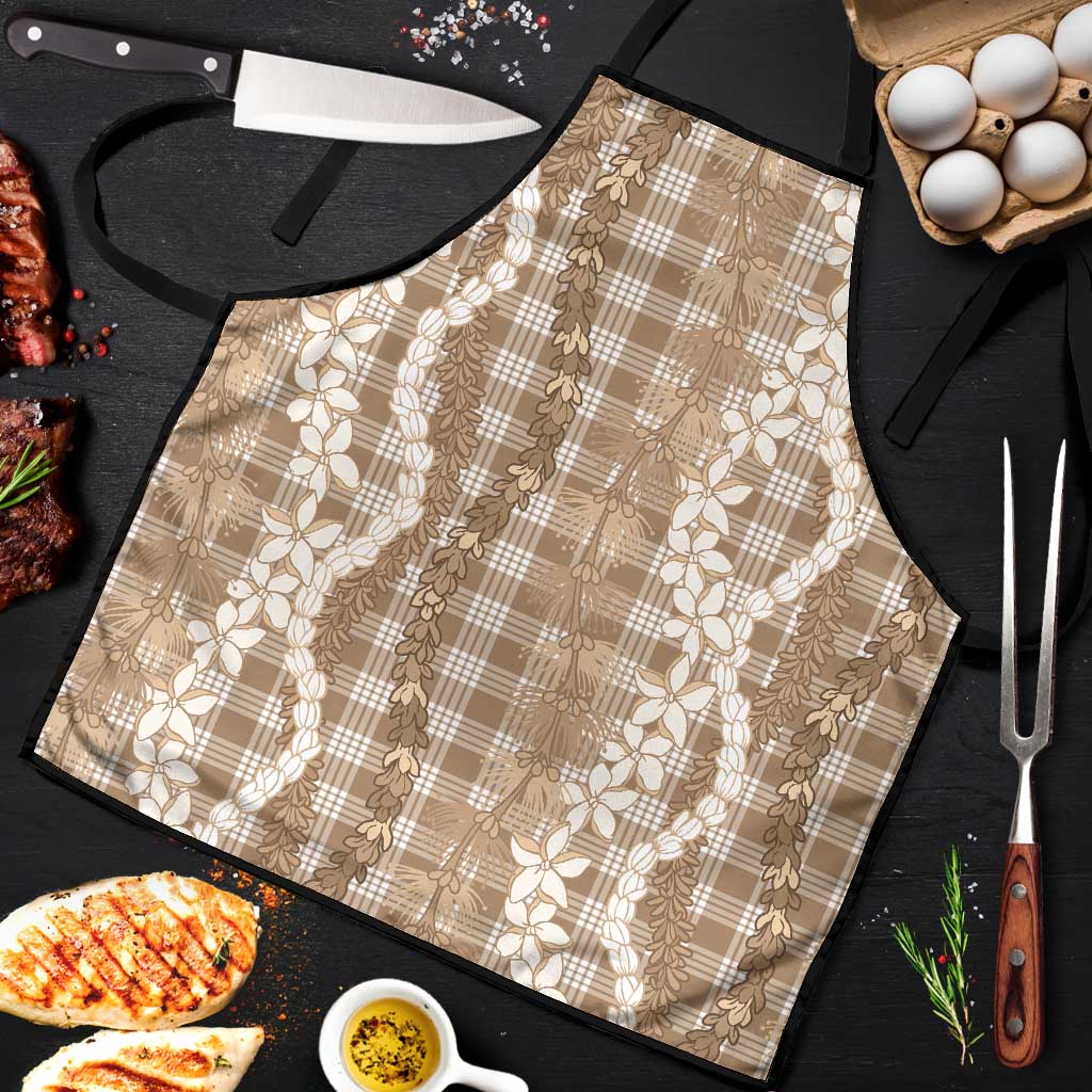 Hawaiian Ohia Lehua Lei Apron Plaid Palaka Kalaihaahaa Pattern - Polynesian Pride