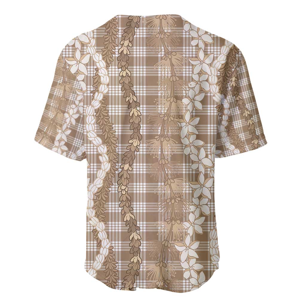 Hawaiian Ohia Lehua Lei Baseball Jersey Plaid Palaka Kalaihaahaa Pattern - Polynesian Pride