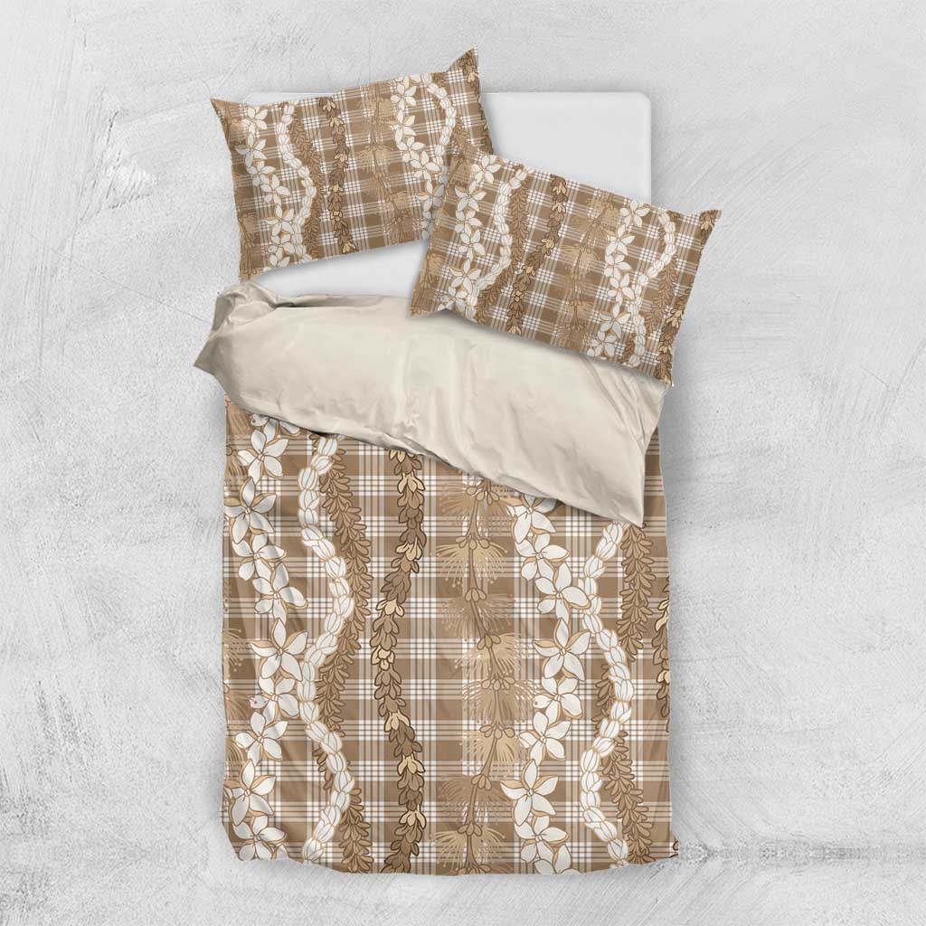 Hawaiian Ohia Lehua Lei Bedding Set Plaid Palaka Kalaihaahaa Pattern - Polynesian Pride