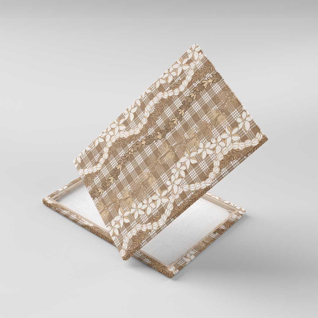 Hawaiian Ohia Lehua Lei Canvas Wall Art Plaid Palaka Kalaihaahaa Pattern - Polynesian Pride