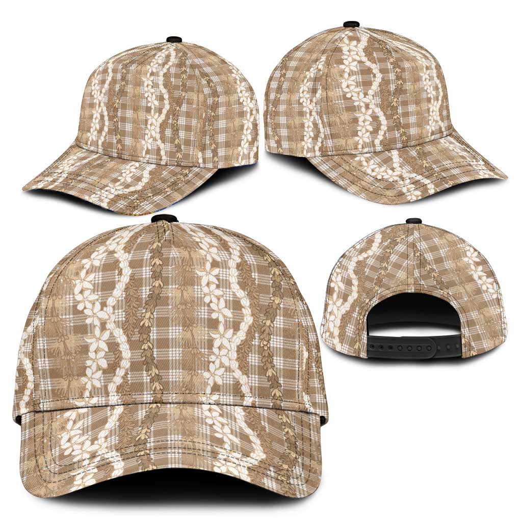 Hawaiian Ohia Lehua Lei Classic Cap Plaid Palaka Kalaihaahaa Pattern - Polynesian Pride