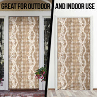 Hawaiian Ohia Lehua Lei Door Cover Plaid Palaka Kalaihaahaa Pattern - Polynesian Pride