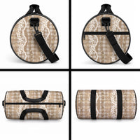 Hawaiian Ohia Lehua Lei Duffle Bag Plaid Palaka Kalaihaahaa Pattern