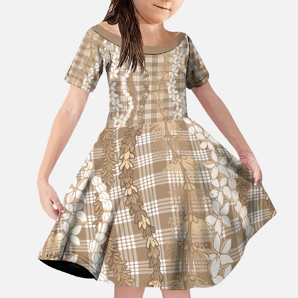 Hawaiian Ohia Lehua Lei Family Matching Off Shoulder Maxi Dress and Hawaiian Shirt Plaid Palaka Kalaihaahaa Pattern - Polynesian Pride