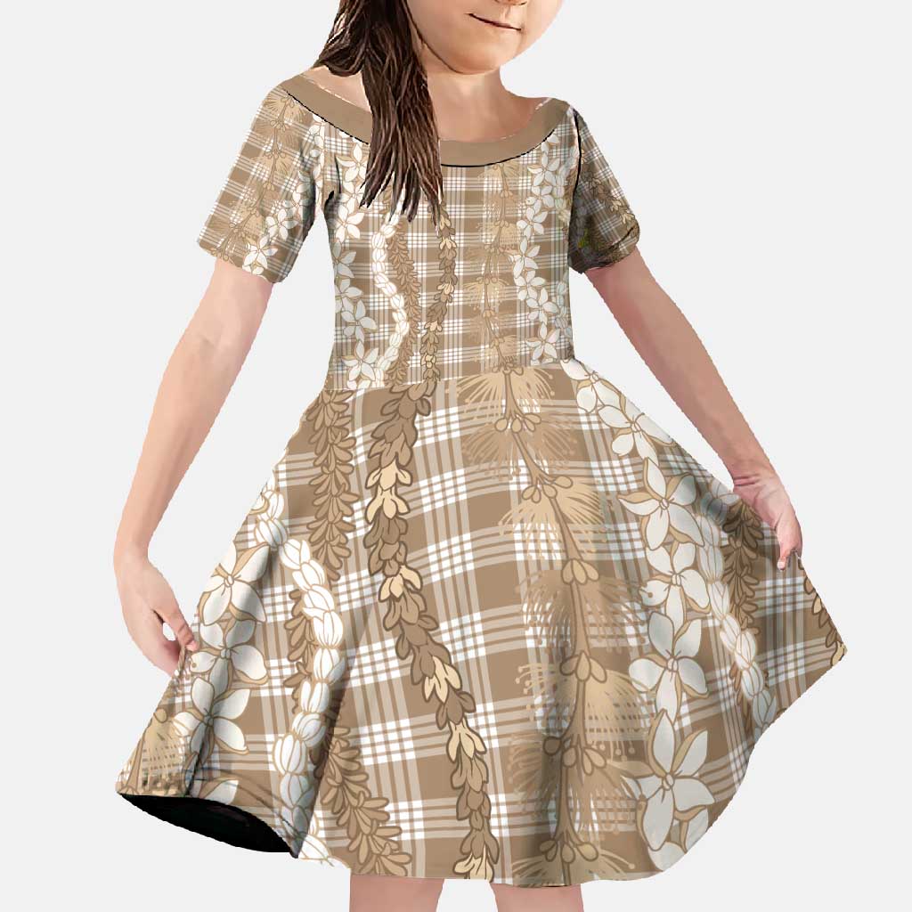 Hawaiian Ohia Lehua Lei Family Matching Short Sleeve Bodycon Dress and Hawaiian Shirt Plaid Palaka Kalaihaahaa Pattern - Polynesian Pride