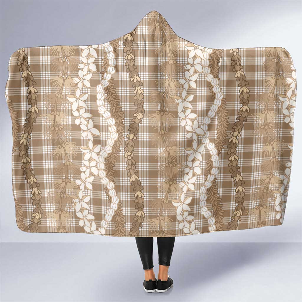 Hawaiian Ohia Lehua Lei Hooded Blanket Plaid Palaka Kalaihaahaa Pattern - Polynesian Pride