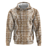 Hawaiian Ohia Lehua Lei Hoodie Plaid Palaka Kalaihaahaa Pattern - Polynesian Pride