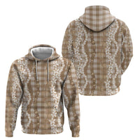 Hawaiian Ohia Lehua Lei Hoodie Plaid Palaka Kalaihaahaa Pattern - Polynesian Pride