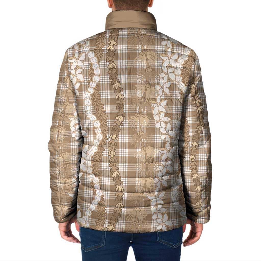 Hawaiian Ohia Lehua Lei Padded Jacket Plaid Palaka Kalaihaahaa Pattern - Polynesian Pride