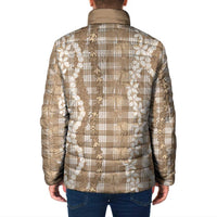 Hawaiian Ohia Lehua Lei Padded Jacket Plaid Palaka Kalaihaahaa Pattern - Polynesian Pride