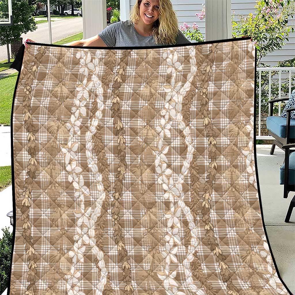 Hawaiian Ohia Lehua Lei Quilt Plaid Palaka Kalaihaahaa Pattern - Polynesian Pride