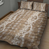 Hawaiian Ohia Lehua Lei Quilt Bed Set Plaid Palaka Kalaihaahaa Pattern - Polynesian Pride