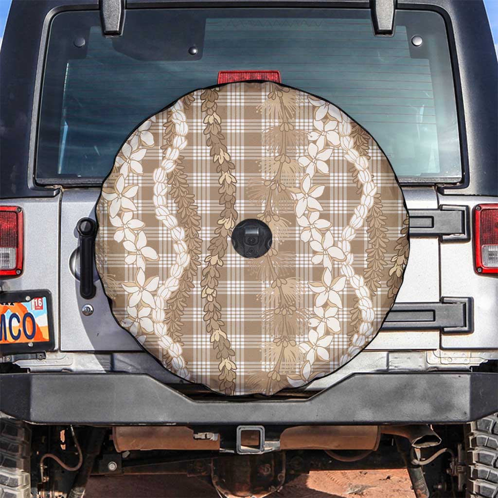 Hawaiian Ohia Lehua Lei Spare Tire Cover Plaid Palaka Kalaihaahaa Pattern - Polynesian Pride