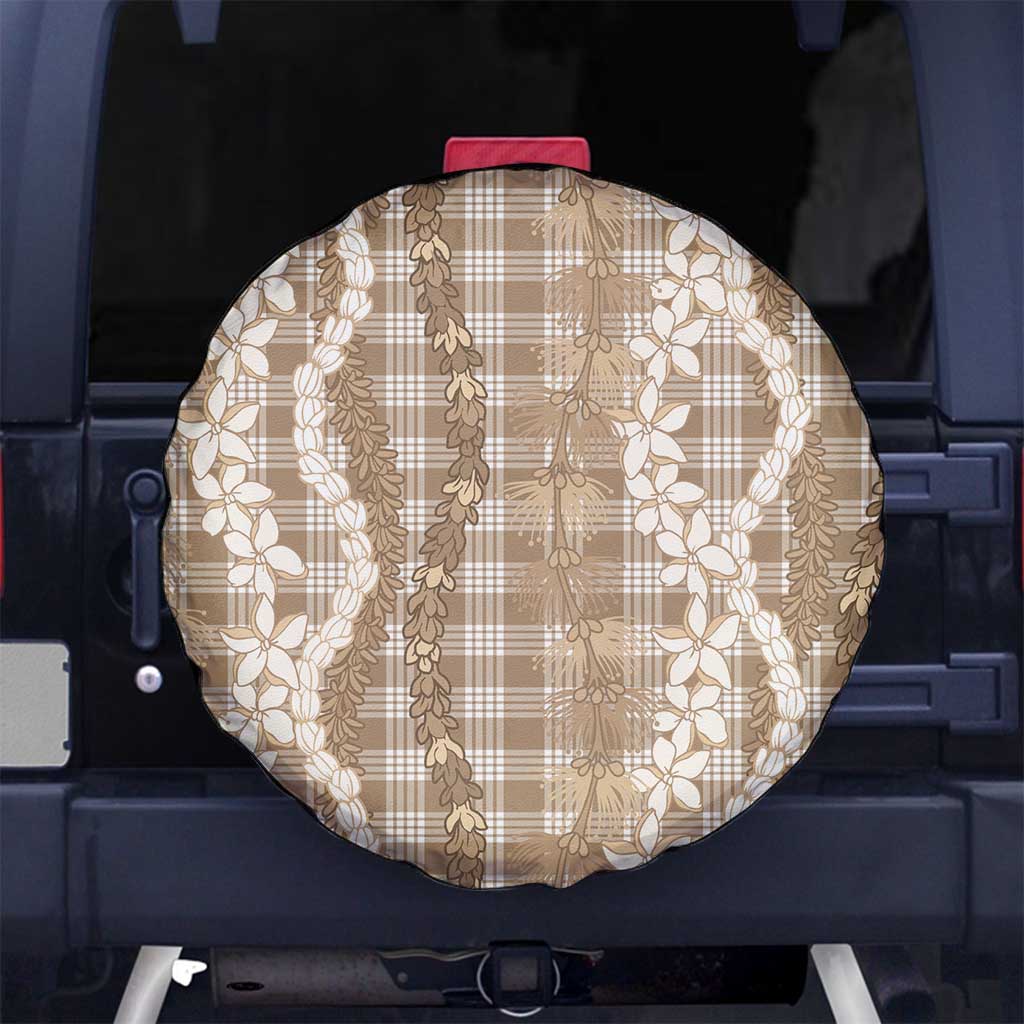 Hawaiian Ohia Lehua Lei Spare Tire Cover Plaid Palaka Kalaihaahaa Pattern - Polynesian Pride