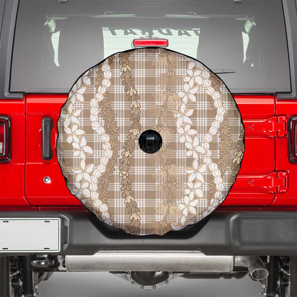 Hawaiian Ohia Lehua Lei Spare Tire Cover Plaid Palaka Kalaihaahaa Pattern - Polynesian Pride
