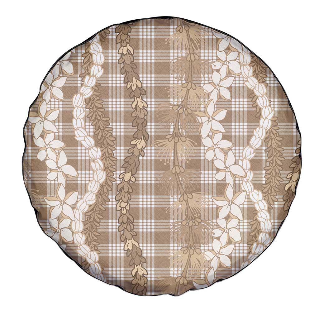 Hawaiian Ohia Lehua Lei Spare Tire Cover Plaid Palaka Kalaihaahaa Pattern - Polynesian Pride