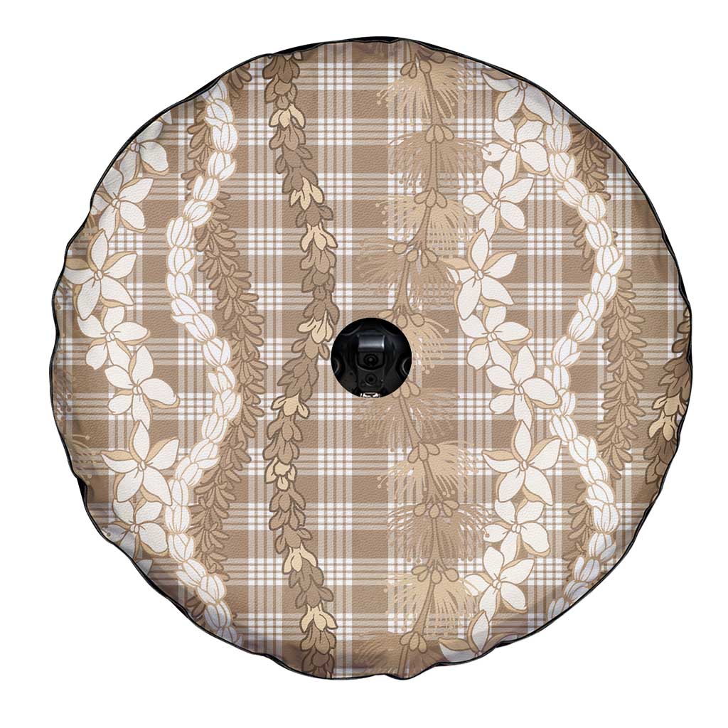 Hawaiian Ohia Lehua Lei Spare Tire Cover Plaid Palaka Kalaihaahaa Pattern - Polynesian Pride