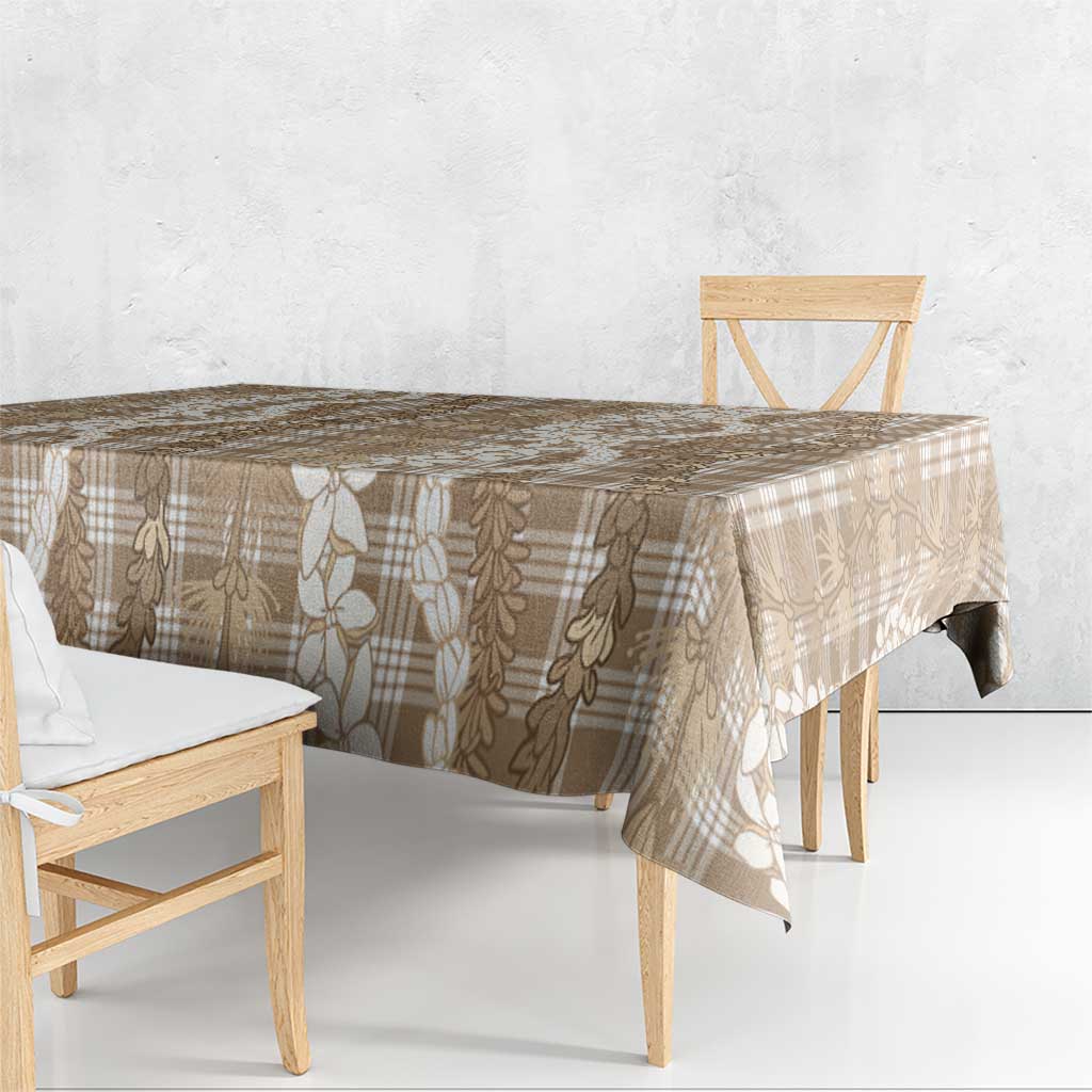 Hawaiian Ohia Lehua Lei Tablecloth Plaid Palaka Kalaihaahaa Pattern - Polynesian Pride