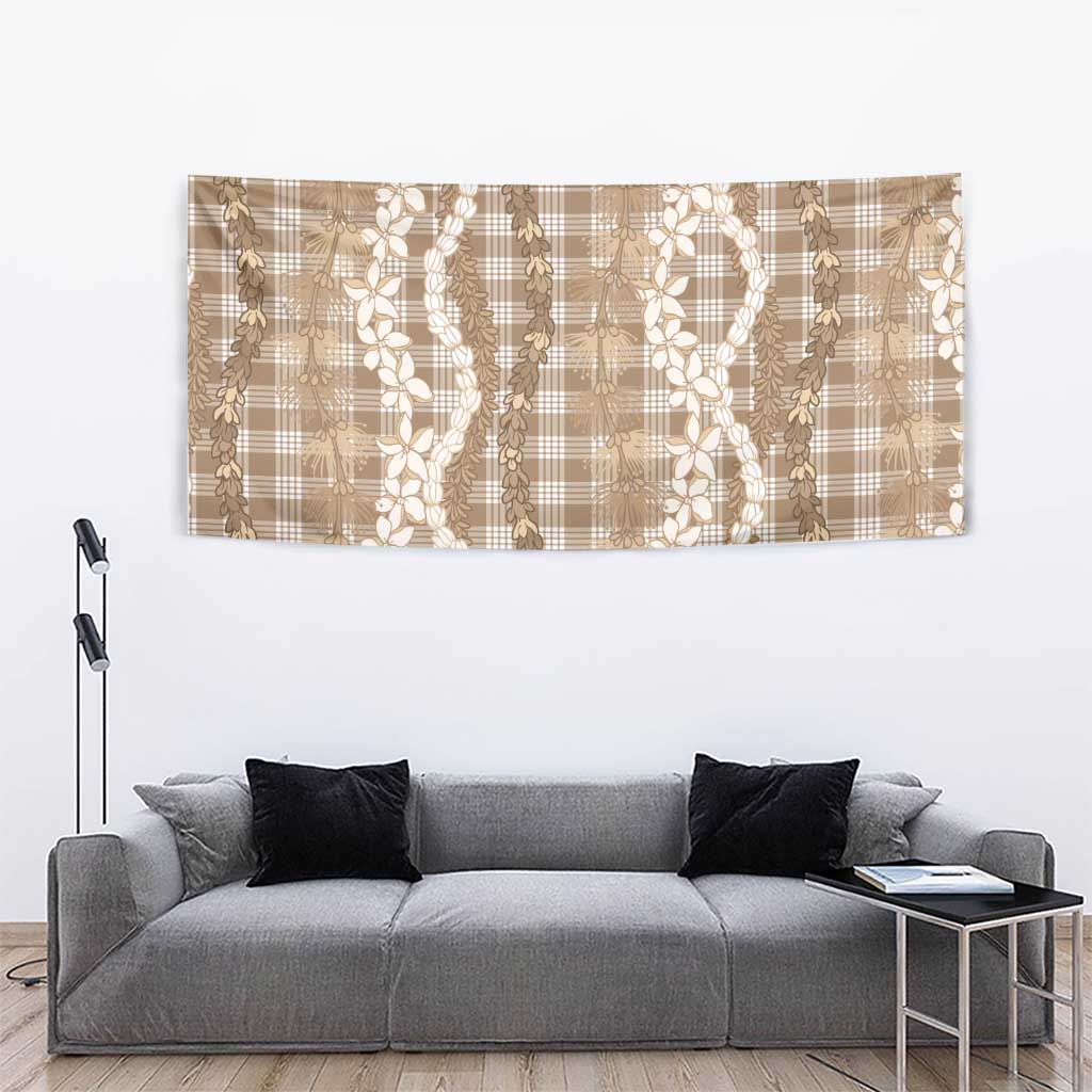 Hawaiian Ohia Lehua Lei Tapestry Plaid Palaka Kalaihaahaa Pattern - Polynesian Pride