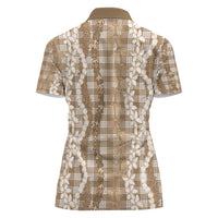 Hawaiian Ohia Lehua Lei Women Polo Shirt Plaid Palaka Kalaihaahaa Pattern - Polynesian Pride
