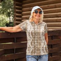 Hawaiian Ohia Lehua Lei Women Polo Shirt Plaid Palaka Kalaihaahaa Pattern - Polynesian Pride