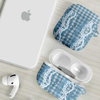 Hawaiian Ohia Lehua Lei AirPods Case Plaid Palaka Uliuli Omaomao Pattern - Polynesian Pride