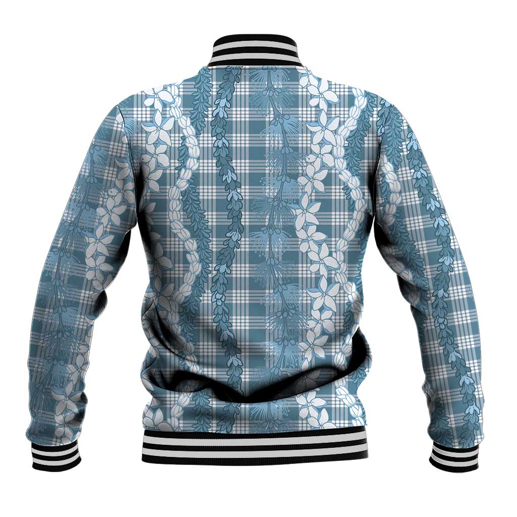 Hawaiian Ohia Lehua Lei Baseball Jacket Plaid Palaka Uliuli Omaomao Pattern - Polynesian Pride