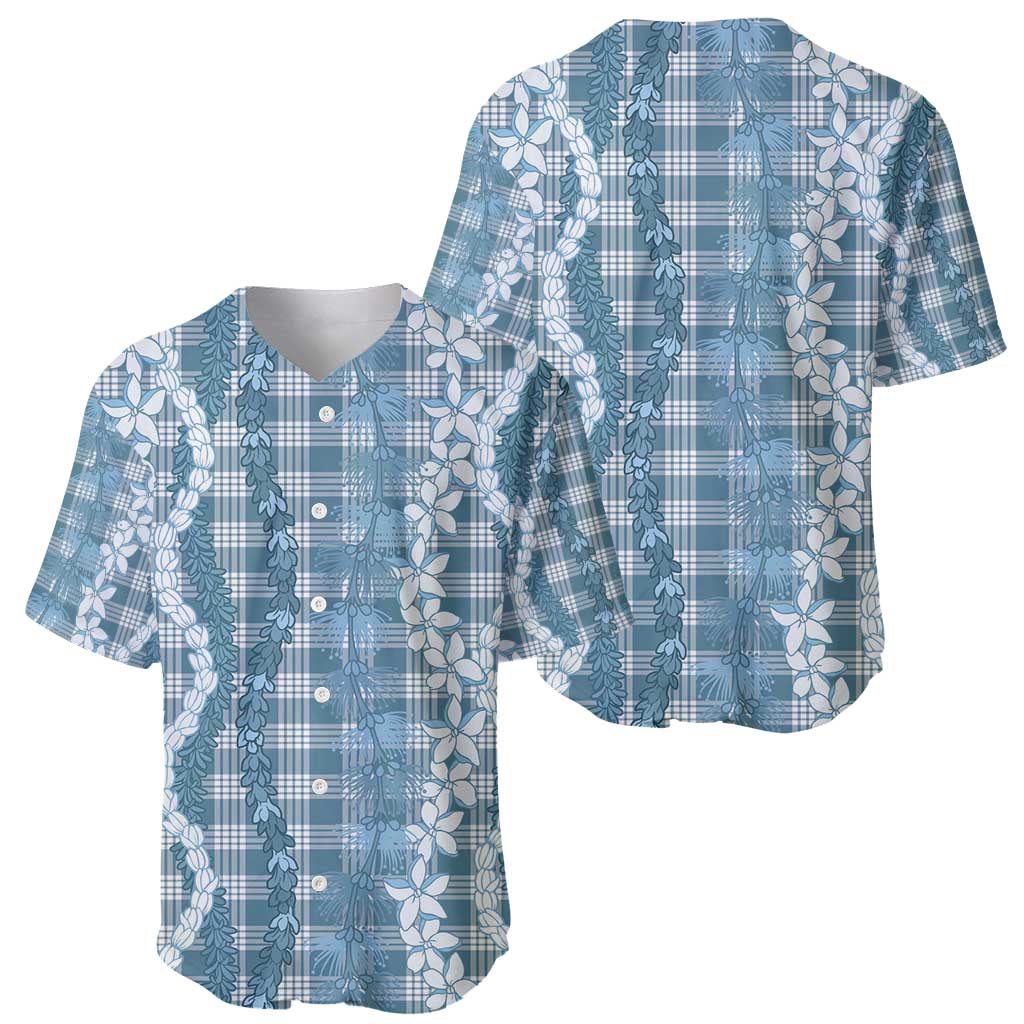 Hawaiian Ohia Lehua Lei Baseball Jersey Plaid Palaka Uliuli Omaomao Pattern - Polynesian Pride