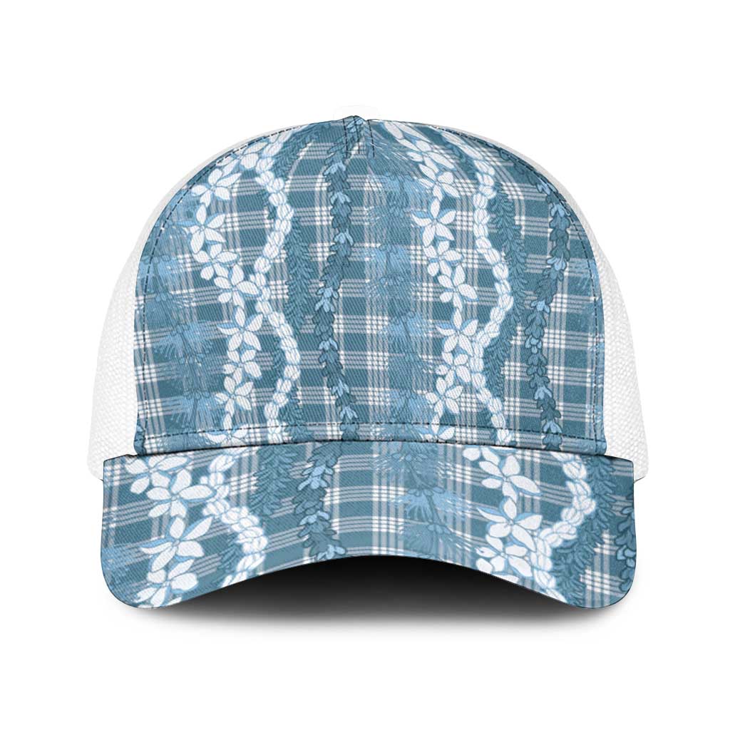 Hawaiian Ohia Lehua Lei Baseball Net Cap Plaid Palaka Uliuli Omaomao Pattern - Polynesian Pride