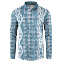 Hawaiian Ohia Lehua Lei Button Sweatshirt Plaid Palaka Uliuli Omaomao Pattern - Polynesian Pride