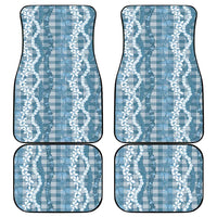 Hawaiian Ohia Lehua Lei Car Mats Plaid Palaka Uliuli Omaomao Pattern - Polynesian Pride