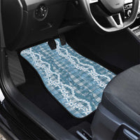 Hawaiian Ohia Lehua Lei Car Mats Plaid Palaka Uliuli Omaomao Pattern - Polynesian Pride