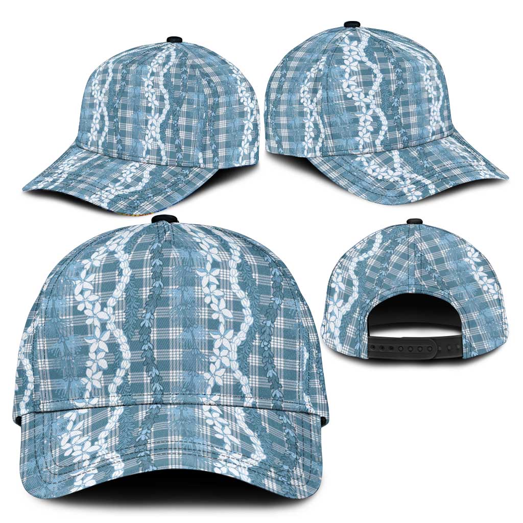 Hawaiian Ohia Lehua Lei Classic Cap Plaid Palaka Uliuli Omaomao Pattern - Polynesian Pride