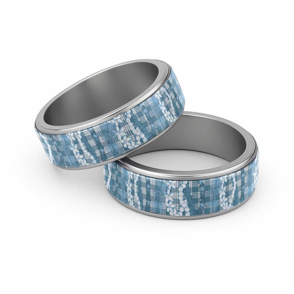 Hawaiian Ohia Lehua Lei Classic Ring Plaid Palaka Uliuli Omaomao Pattern - Polynesian Pride