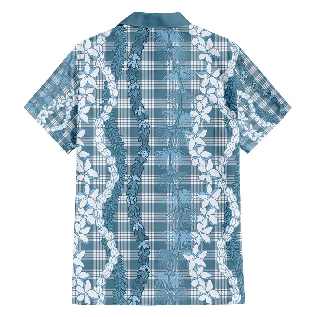 Hawaiian Ohia Lehua Lei Family Matching Long Sleeve Bodycon Dress and Hawaiian Shirt Plaid Palaka Uliuli Omaomao Pattern - Polynesian Pride