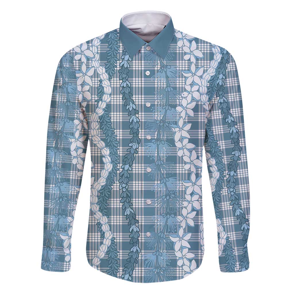 Hawaiian Ohia Lehua Lei Family Matching Puletasi and Hawaiian Shirt Plaid Palaka Uliuli Omaomao Pattern - Polynesian Pride