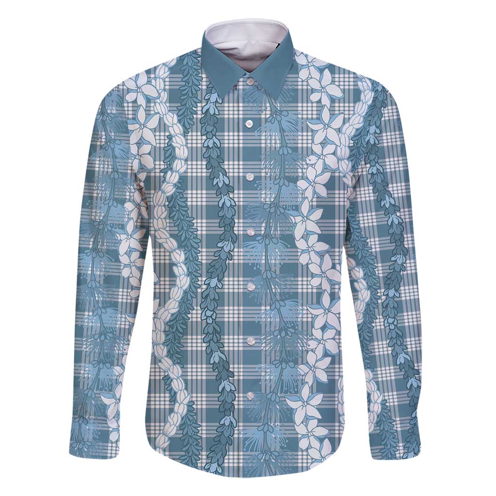 Hawaiian Ohia Lehua Lei Family Matching Tank Maxi Dress and Hawaiian Shirt Plaid Palaka Uliuli Omaomao Pattern - Polynesian Pride