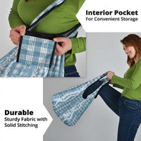 Hawaiian Ohia Lehua Lei Grocery Bag Plaid Palaka Uliuli Omaomao Pattern - Polynesian Pride