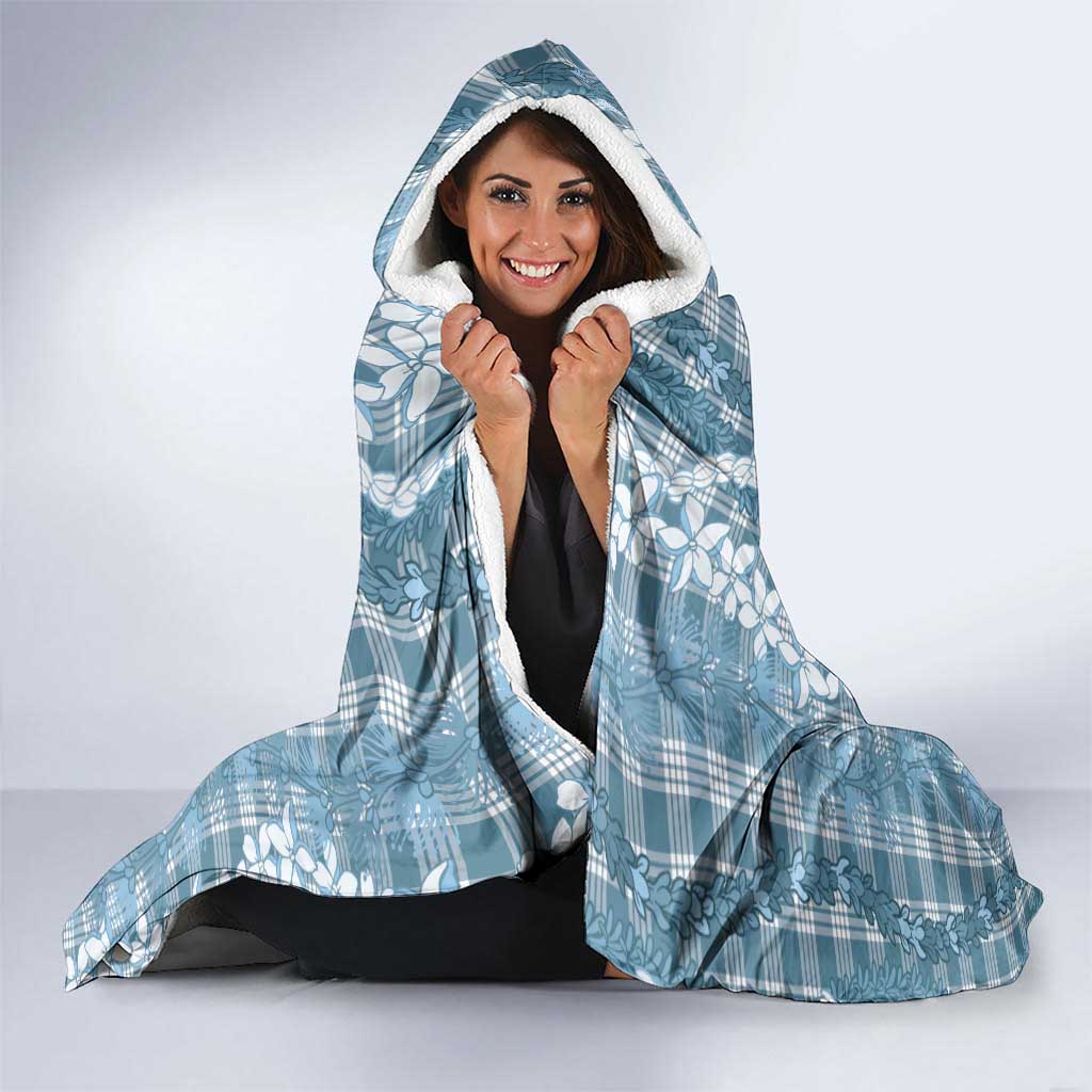 Hawaiian Ohia Lehua Lei Hooded Blanket Plaid Palaka Uliuli Omaomao Pattern - Polynesian Pride