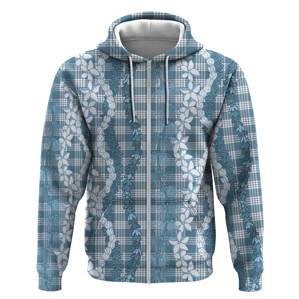 Hawaiian Ohia Lehua Lei Hoodie Plaid Palaka Uliuli Omaomao Pattern - Polynesian Pride