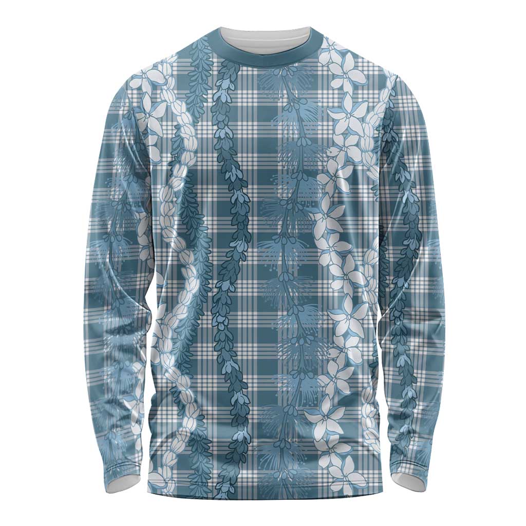 Hawaiian Ohia Lehua Lei Long Sleeve Shirt Plaid Palaka Uliuli Omaomao Pattern - Polynesian Pride