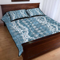 Hawaiian Ohia Lehua Lei Quilt Bed Set Plaid Palaka Uliuli Omaomao Pattern - Polynesian Pride