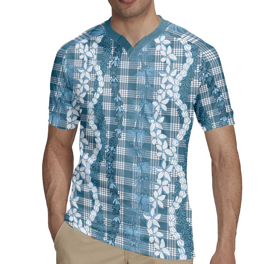 Hawaiian Ohia Lehua Lei Rugby Jersey Plaid Palaka Uliuli Omaomao Pattern - Polynesian Pride
