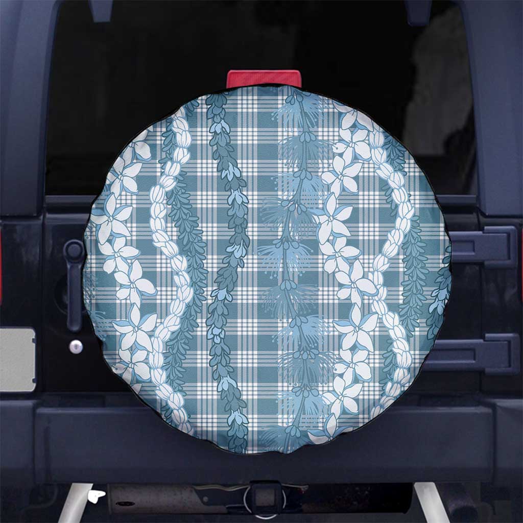 Hawaiian Ohia Lehua Lei Spare Tire Cover Plaid Palaka Uliuli Omaomao Pattern - Polynesian Pride
