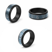 Hawaiian Ohia Lehua Lei Spinner Ring Plaid Palaka Uliuli Omaomao Pattern - Polynesian Pride