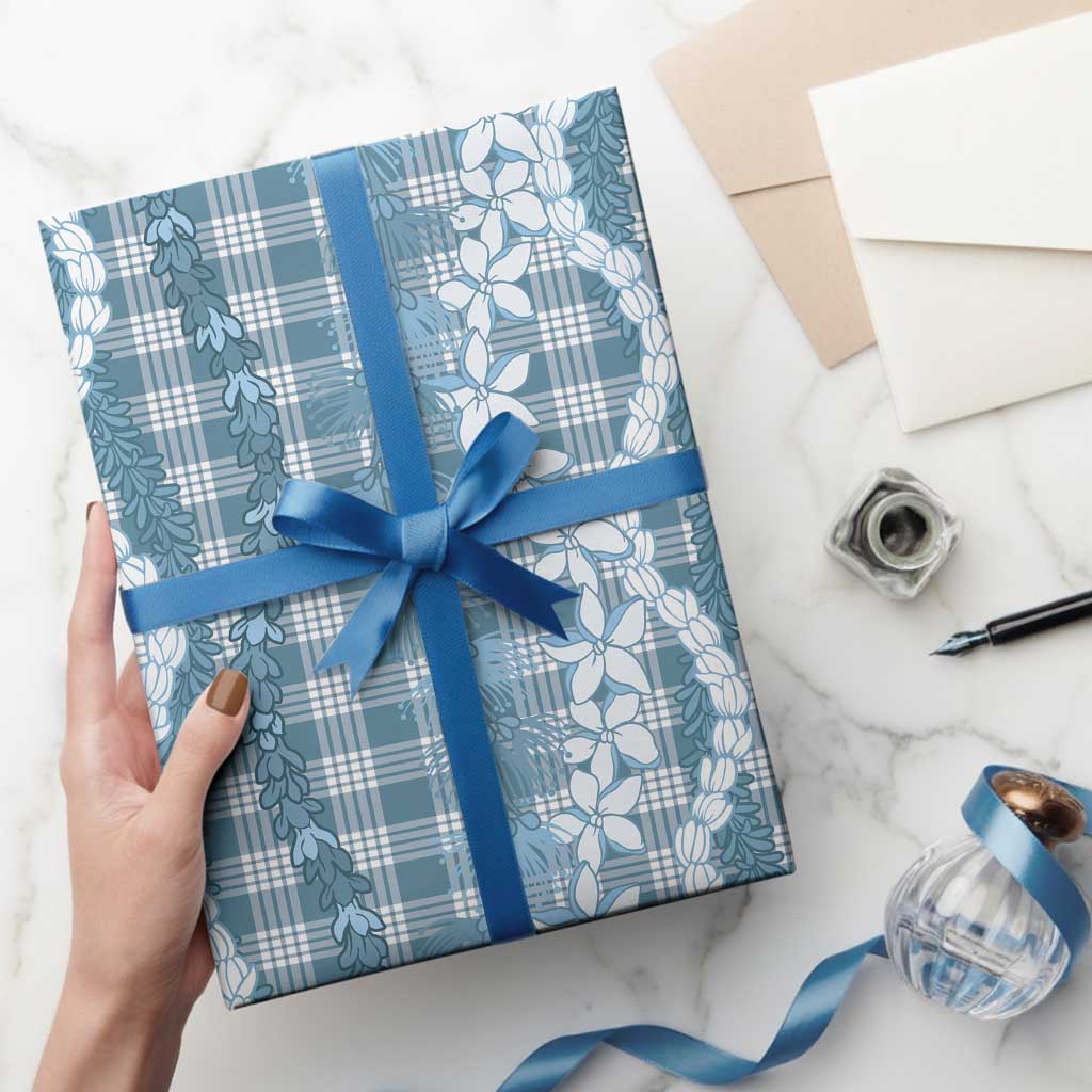 Hawaiian Ohia Lehua Lei Wrapping Paper Plaid Palaka Uliuli Omaomao Pattern - Polynesian Pride