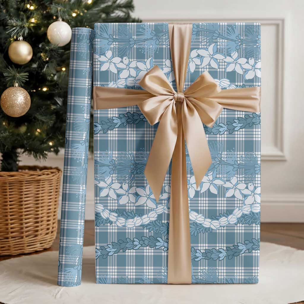 Hawaiian Ohia Lehua Lei Wrapping Paper Plaid Palaka Uliuli Omaomao Pattern - Polynesian Pride