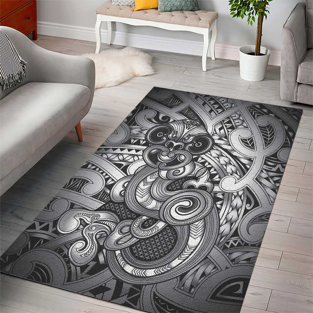 Aotearoa Maori Hei Tiki Area Rug Kiwikiwi Kowhaiwhai Puhoro Motif LT9 - Polynesian Pride
