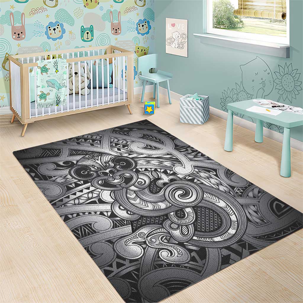 Aotearoa Maori Hei Tiki Area Rug Kiwikiwi Kowhaiwhai Puhoro Motif LT9 - Polynesian Pride